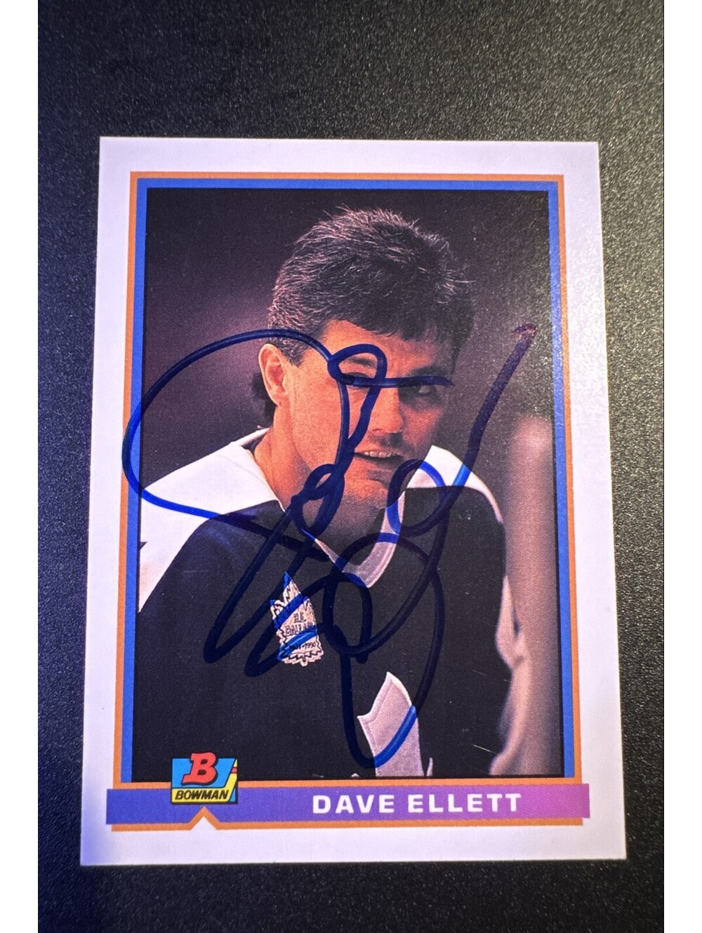 1991-92 Bowman - Dave Ellett #163 - Bowman - TTM Autograph No COA